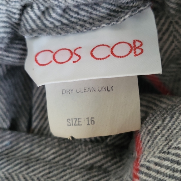 Vintage Cos Cob Gray Wool Blend Plaid Midi Skirt 28" Waist - Picture 2 of 8